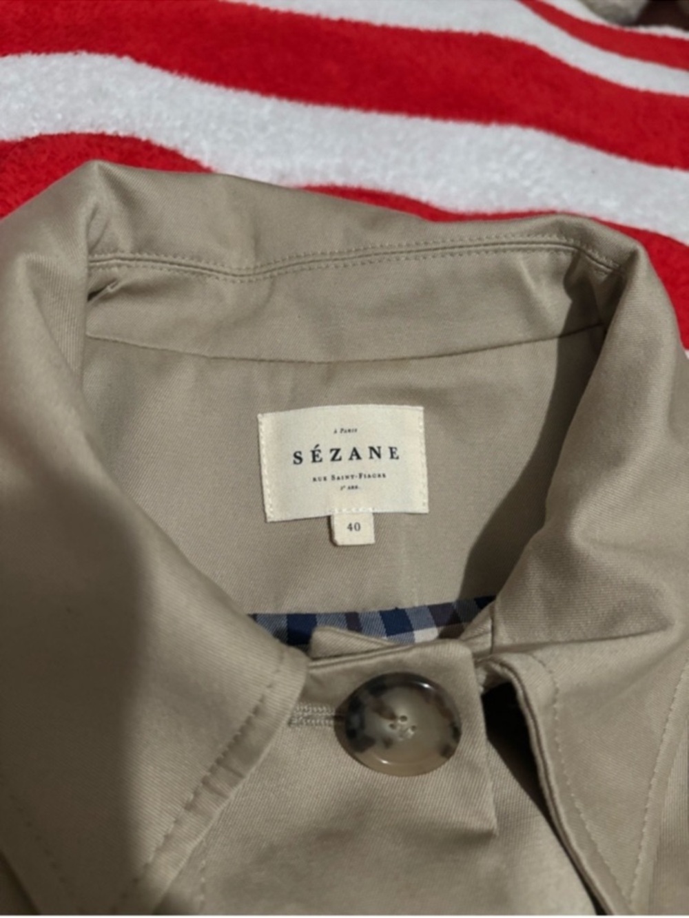 Sezane Bobby Jacket in light beige Trench Coat - Picture 7 of 9